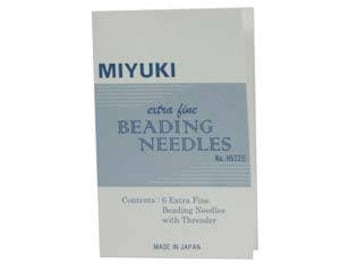 Miyuki Extra Fine Beeding Needles 6pc plus Threader JPN156
