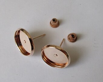 10 blank earrings 12mm (5 pairs)