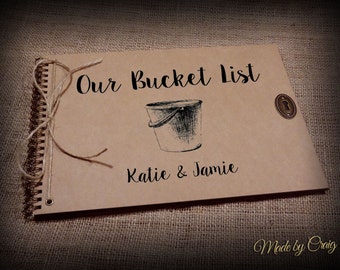 Our Bucket List, Personalised Wedding/First Anniversary Gift Idea, Scrapbook, Photo Album, Journal, Memory Book, Vintage Style