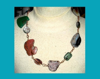 Multicolor Stone Slabs Necklace