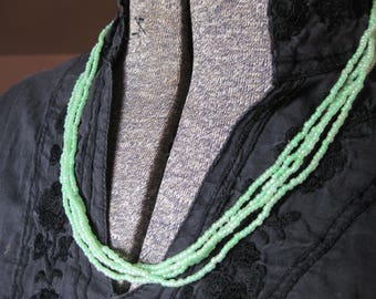 Super long Mint Green Seed Bead Strand