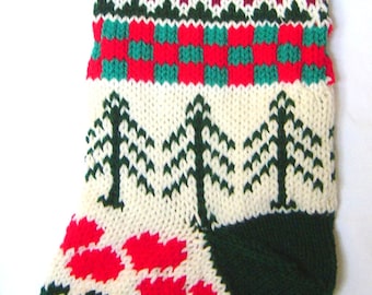 Hand Knit Personalized Christmas Stocking, fully lined