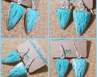 Russian Amazonite 925 Silver Unique Earrings