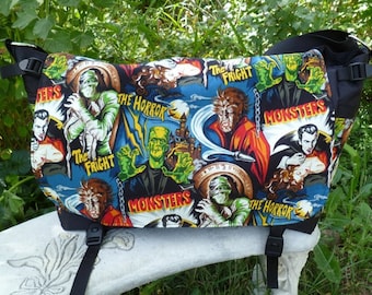 Monster Messenger Bag, Diaper Bag, Laptop bag, Project Bag, Movie Monsters, Panther