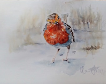 Original Robin Watercolour-robin Watercolour Original