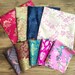 ZJD-002 Chinese Traditional Brocade Fabric Scrap Bundle/9 Pieces/Great for Textile Art, Collages, Junk Journal, Doll Crafts etc.