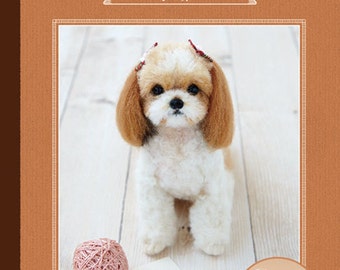 NEEDLE FELT Hamanaka realistic wool felt lesson book Shih Tzu --- Japanese Craft Book H441-065