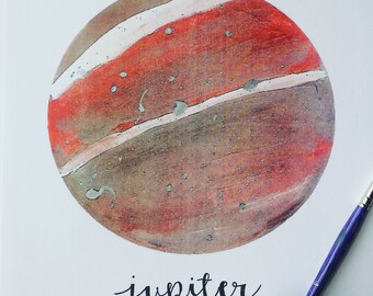 Hand Embellished Jupiter Print
