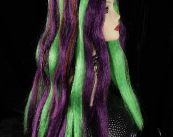 purple green hair falls synthetic stright extensions goth club costume anime tribal belly dance - Ready to Ship - Sisters of the Moon