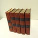 Vintage decorative book set,book end books,red hard cover antique decor books,larneds history of the world,thick books,office shelf decor