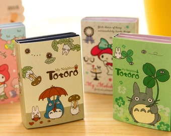 Totoro notes, Sticky Notes, Post it, to do, Kawaii Notepad, cute memo pad, sticky notes set, little girl, Stick Marker, Stationery, planner