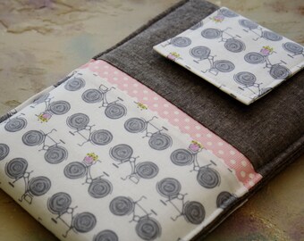 Bicycle 2 kindle case, kindle sleeve, nook case, nook cover, ereader sleeve