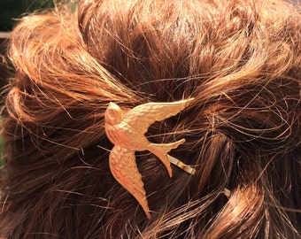 Gold Bird Hair Pin Gold Bobby Pin Gold Barrette Bird Bobby Pin Wedding Hair Pin Bird Barrette Hair Pins Bird Barrette Bridal Hair Pins