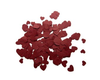 200 Burgundy Wedding Heart confetti, table scatters, wedding table decor, heart scatters, Baby shower, bridal shower decor, embellishment