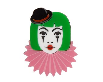 Clown Brooch - laser cut acrylic