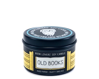 Old Books - 2 oz Mini Book Lovers' Soy Candle - Book Lover Gift - Scented Soy Candle - Frostbeard Studio