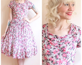 1940s Dress // Grand Rapids Floral Dress // vintage 40s dress