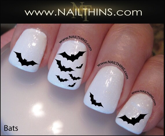 Bat Nail Decal Halloween Vampire Bats Nail Design NAILTHINS - Bat Nail Decal Halloween Vampire Bats Nail Design NAILTHINS
