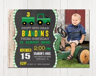 Tractor Invitation, Tractor Birthday Invitation, Tractor Party, Farm Birthday, Tractor invite, Printable Invitation