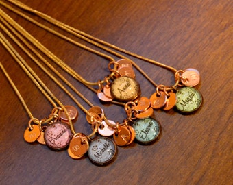 5 best friend necklaces, 5 friendship necklace, personalized name friendship necklaces