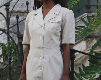 Khaki Short Shirt Dress