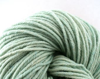 Hand Dyed Aran weight mini Empire Rambouillet Wool 213 yds 4oz Icicle