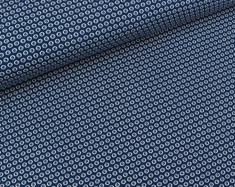 Cotton Jersey googly navy blue-white (19.60 EUR/meter)