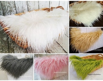 Faux Fur Fabric, Long Pile Faux Fur, Newborn Photo Prop, Mongolian Fur, Faux Fur Prop, Photography Backdrops, Basket Filler, Craft Fur