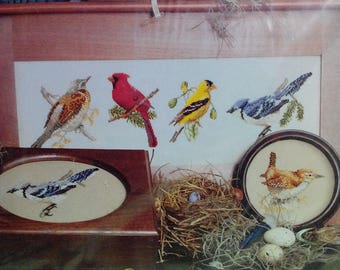 Kit-Song Birds, Counted Cross Stitch, 6 Birds, by Jeanette Crews Designs, Vintage
