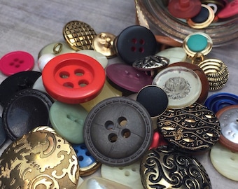 Vintage Buttons in a jar - assortment of buttons from the former East Germany dating to the 1950s-60s