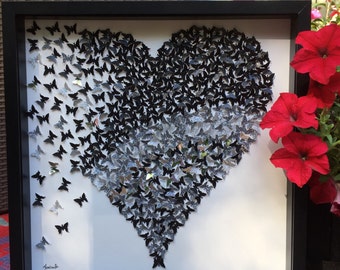 3D Butterflies Heart Wall Art 3D Butterflies Heart Wall Art