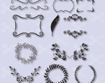 Flourish Svg, PNG, DXF, Eps Cutting Files, Swirl SVG, border clipart, border svg, Swirls Svg, Doodles Svg, Design Element, Borders Svg