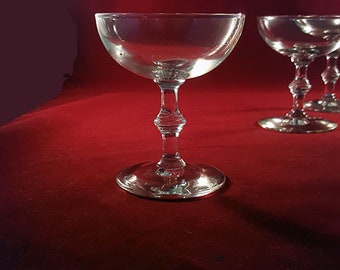 Set of 11 Spindle Stem Champagne Coupe Glasses