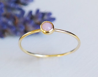 Pink Opal Ring, Solid Gold Opal Ring, October Birthstone, 9ct Gold Ring, Opal Jewelry, Gemstone Ring, Opal Gold Ring, Stacking Rings