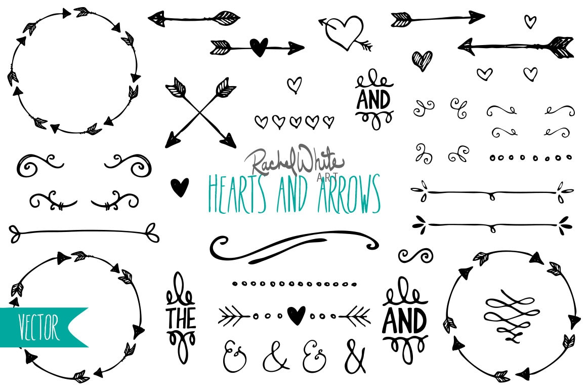 Download Hearts & Arrows Vector Illustrations 84 images Black