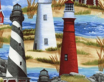 Timeless Treasures fabric LIGHTHOUSES