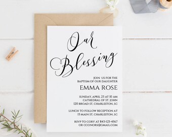 boho baptism invitation editable baptism invitation baptism
