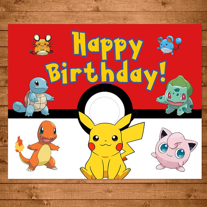Pokemon Birthday Sign Red White Pokemon Happy Birthday