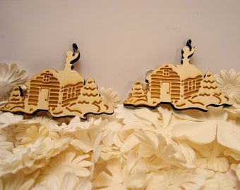 2 cottages 1857 clear 6 mm wooden