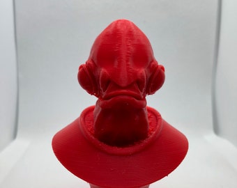 Star Wars Inspired Admiral Ackbar PLA Bust