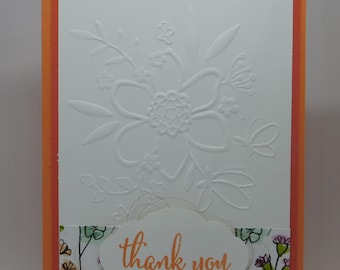 Embossed Flower Thank You Card