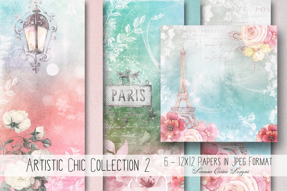 Floral Papers Digital Water Colour Paper Shabby Chic Floral Papers Digital Water Colour Paper Shabby Chic