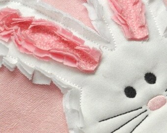 Raggy Easter Bunny Applique Machine Embroidery Design