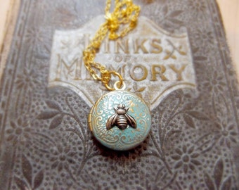 Vintage Turquoise Bee Locket