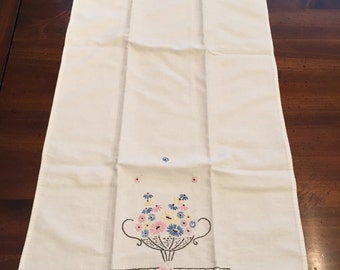 Vintage Embroidered Tea Towel