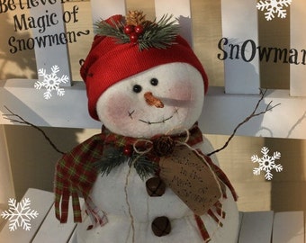 Primitive Snowman Pattern Believe in the Magic of Snowmen Pattern