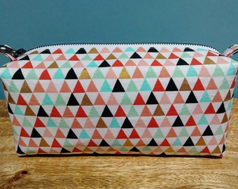 Sac cosmétique géométrique coloré, trousse de maquillage, trousse de toilette, sac cadeau, sac Boxy