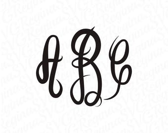 Master Circle Monogram Font SVG, Monogram Alphabet DXF Eps,Monogram Letter Clipart,File for Silhouette Cameo or Cricut,Cut Files Instant