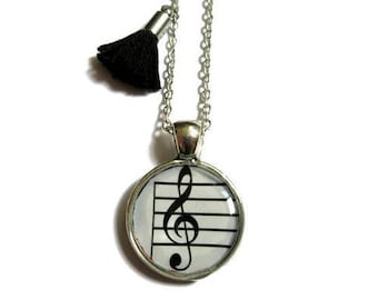 Treble clef Necklace - Music Necklace - Gift for Musician -Kids jewelry - Music Note Necklace - Bridesmaid Gifts - Gift for Girls