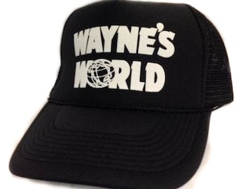 Get it in 1-3 days Wayne's World movie hat Trucker Hat Mesh Hat Snap Back Hat black express 1-2 day shipping available